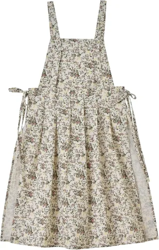 Miniatura 9 de Delantal de cocina floral de algodón impermeable para mujer, delantal ajustable con bolsillos, estilo vintage para cocinar y hornear