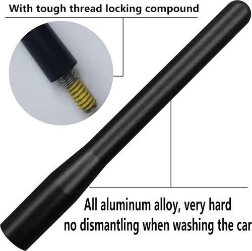 Miniatura 3 de Antena de aleación de aluminio de radio corta de 4 pulgadas para Toyota Tundra (2000-2020), Toyota Tacoma (2005-2016), Toyota FJ Cruiser