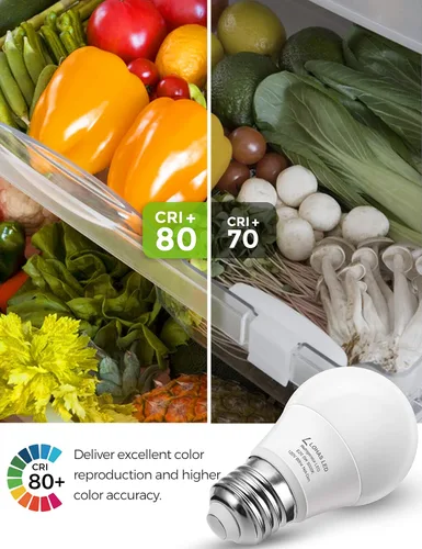Miniatura 6 de L LOHAS LED Bombilla para refrigerador, equivalente a 40 W, 120 V, A15, bombillas impermeables para nevera, 5 W, E26, base media, luz blanca diurna