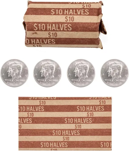 Miniatura 2 de Envoltorios de monedas de medio dólar, 100 envoltorios de monedas a rayas planas