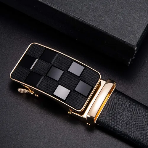Miniatura 4 de Dubulle Cinturones para hombre de diseñador, correa de vestir de trinquete con hebilla automática deslizante, correa de cuero genuino, regalos