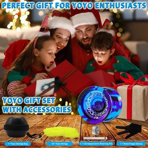 Miniatura 6 de YOYOSTUDIO Yoyo giratorio de dedo F25 para niños de 8 a 12 años y adultos, Yoyo profesional de doble propósito para todos los jugadores, yoyos