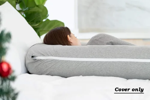 Miniatura 6 de INSEN Funda de almohada corporal de embarazo, funda de almohada de cuerpo completo en forma de C para mujeres embarazadas (jersey gris)
