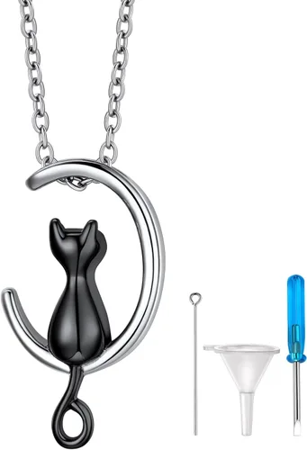 Richsteel Collares de urna para cenizas para mujeres y hombres, collar con colgante de cremación para cenizas, joyería conmemorativa de acero