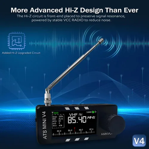Miniatura 3 de ATS mini V4b Si4732 DSP Radio, Si4732 receptor de onda corta de banda con ESP32-S3, pantalla IPS de 1.9 pulgadas, circuito Hi-Z y amplificador