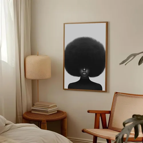 Miniatura 5 de Póster de personas negras, arte de mujeres afroamericanas, arte minimalista para mujer, impresión de mujer afro, obra de arte moderna, 16 x 24