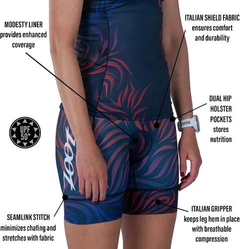 Miniatura 2 de Zoot LTD - Pantalones cortos de triatlón de 6 pulgadas, pantalones cortos acolchados para ciclos de resistencia para natación, ciclismo, correr