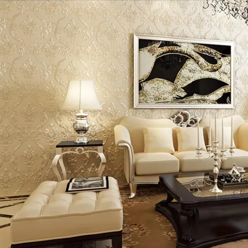 Miniatura 4 de Q QIHANG Papel tapiz 3D de damasco europeo sin pegar, cálido para sala de bodas, dormitorio, sala de estar, fondo de TV, 1.73 pies de ancho x 32.8