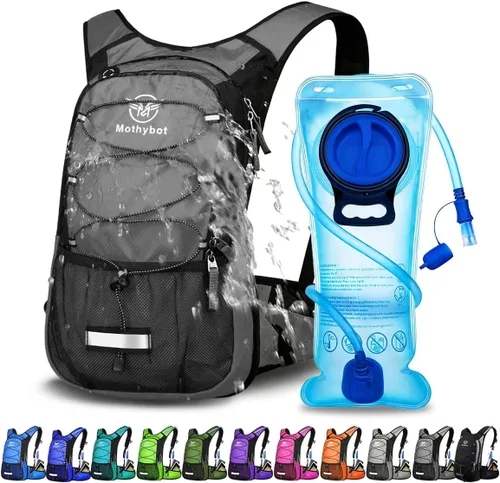 Miniatura 9 de Mothybot - Mochila de hidratación aislada con depósito de 2 litros sin bisfenol A (BPA) y almacenamiento, mochila de senderismo para hombres