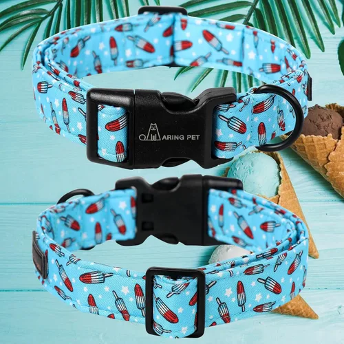 Miniatura 102 de Aring Pet Collar de algodón, lindo, con hebilla de liberación rápida, para bodas, para perros pequeños, medianos y grandes, rosa Terciopelo rosa