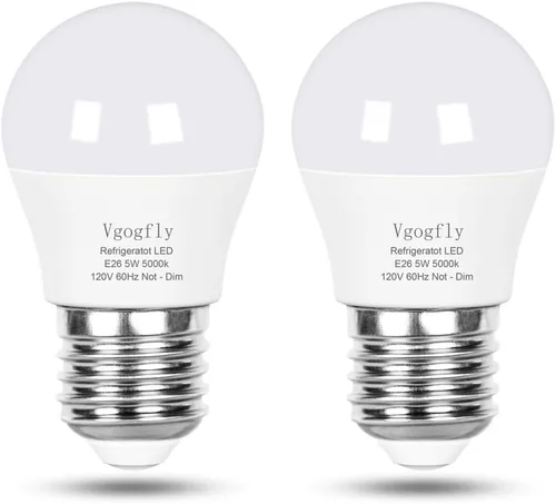 Bombilla LED para refrigerador, equivalente a 40 W, 120 V, A15, bombillas impermeables para nevera, 5 W, luz blanca de día, 5000 K, E26, base media,