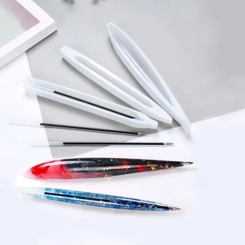 Miniatura 8 de 3 moldes de resina para bolígrafo, moldes de resina epoxi con 45 recambios de bolígrafo de tinta, moldes de silicona para bolígrafos de silicona