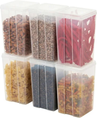 Miniatura 19 de IRIS USA - Contenedores de almacenamiento verticales de plástico con tapa abatible para despensa, hogar, oficina, organización, tamaño mediano