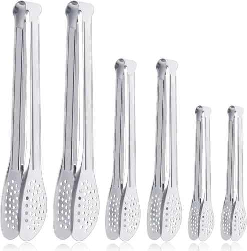 Miniatura 8 de Paquete de 6 pinzas para bufé, pinzas de acero inoxidable para servir utensilios de 7 pulgadas