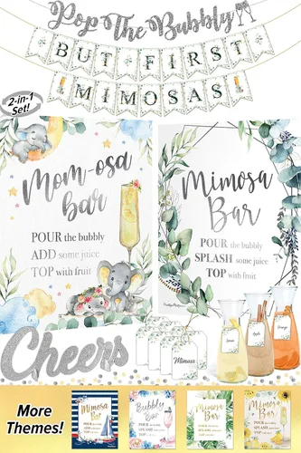 Miniatura 7 de Kit de barra de elefante Momosa, decoración de baby shower de elefante para niños y niñas o fiesta de revelación de género neutro, decoración