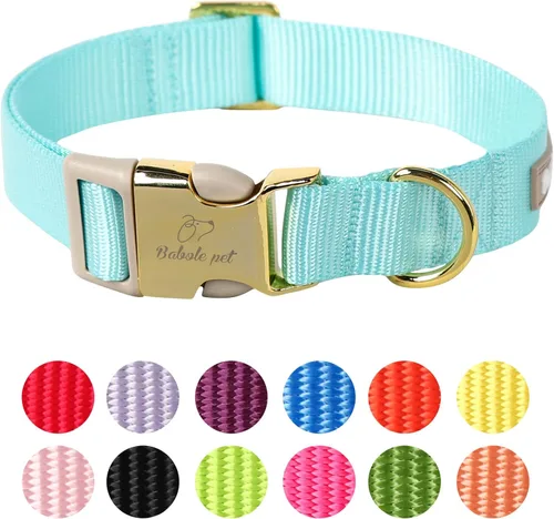 Miniatura 22 de Collar de perro de nailon de Babole Pet - Collares ajustables de cinturilla suave de nailon negro para perros pequeños, medianos y grandes, collar