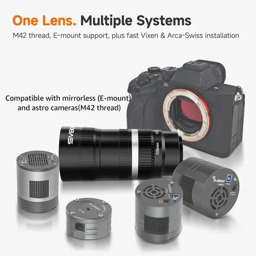 Miniatura 6 de SVBONY Lente de cámara Astro SV535 con adaptador de montaje RF compatible con cámara sin espejo Canon, lente de teleobjetivo F2.8, longitud focal