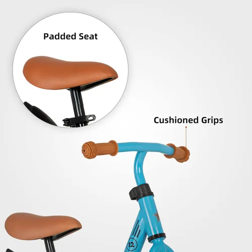 Miniatura 3 de Joystar Bicicleta de equilibrio de 10 y 12 pulgadas para niñas y niños, de 18 meses a 5 años, bicicleta para niños con reposapiés y altura de Azul