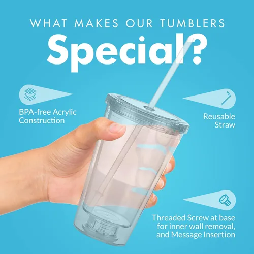 Miniatura 6 de Vaso portátil de doble capa Eco To Go,16 oz. de capacidad, transparente (All Clear - Removable Insert)