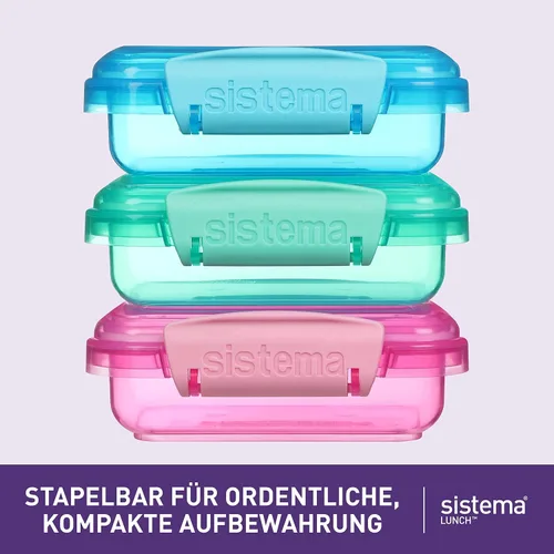 Miniatura 5 de Contenedores de almacenamiento de alimentos de la colección Sistema Lunch, 6.7 oz./0.2 L, rosa/verde/azul, 3