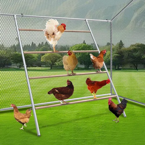 Miniatura 14 de Airynee Gallinero grande, gallineros para 20 pollos, corridos de pollo para patio con agua y cubierta resistente a los rayos UV, techo de cúpula
