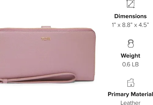 Miniatura 7 de TUMI - Cartera de viaje de piel Belden para mujer - Cartera para tarjeta y pasaporte, Rosado Perla, Cartera de viaje Belden