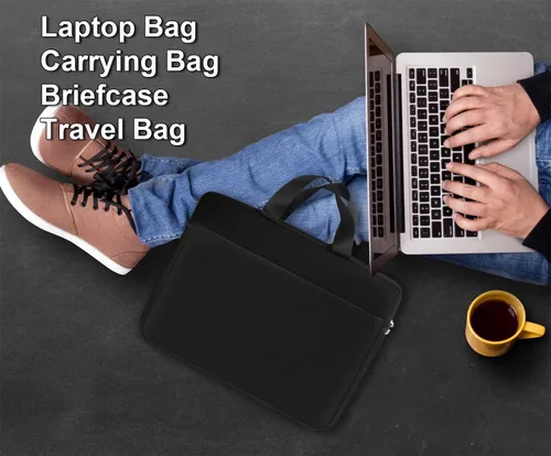 Miniatura 7 de Funda para portátil de 15.6 pulgadas, Bolso de Mano para Laptop de Viaje Duradero, Bolsa Protectora Anti-choque, Maletín de Transporte