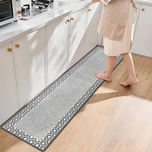 Miniatura 9 de Tapetes antifatiga para suelo de cocina, tapetes acolchados antifatiga de cocina de 17.3 x 27.5 pulgadas, impermeables, antideslizantes, de pie