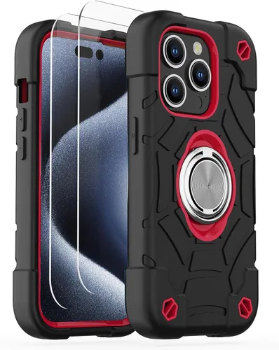 Miniatura 8 de KCJ Funda para iPhone SE 2022/2020, iPhone 8/7/6/6S, con [2×Protectores de Pantalla][Soporte de Anillo] Silicona Suave+PC Duro Protección Completa