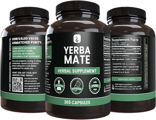 Miniatura 4 de PURE ORIGINAL INGREDIENTS Yerba Mate (365 cápsulas), sin magnesio o rellenos de arroz, siempre pura, verificada por laboratorio