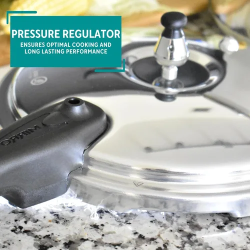 Miniatura 5 de Mirro 92160A Olla a presión de aluminio pulido 10-PSI Utensilios de cocina, 6 cuartos de galón, plata