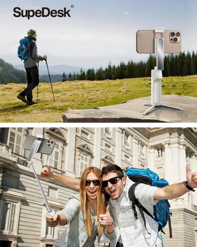 Miniatura 2 de Trípode para selfie, trípode plegable para teléfono para iPhone/Android, control remoto inalámbrico, portátil, tamaño de bolsillo, para fotografía