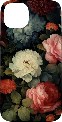 Miniatura 15 de Vintage Dark Flower Pattern Moody Floral Case for iPhone 16