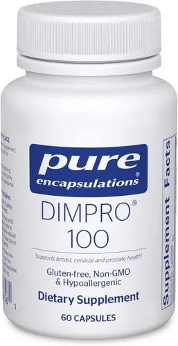 Pure Encapsulations DIMPRO 100 - Suplemento de diindolilmetano - para la salud de los senos, cuello uterino y próstata - Sin gluten y vegano - 60