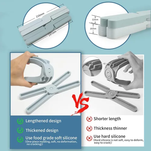 Miniatura 3 de Paquete de 3 salvamanteles plegables de silicona resistentes al calor, salvamanteles plegables para ollas y sartenes calientes, antideslizantes