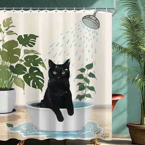 Miniatura 12 de Juego de cortinas de ducha inspiradoras de graffiti abstractas para baño, 60 pulgadas de ancho x 72 pulgadas de alto, divertidas cortinas de ducha