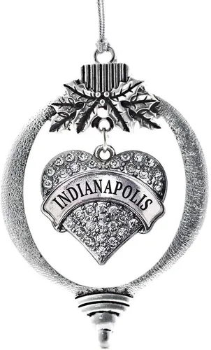 Miniatura 99 de Inspired Silver Adornos festivos de dije de corazón pave de plata con circonitas cúbicas