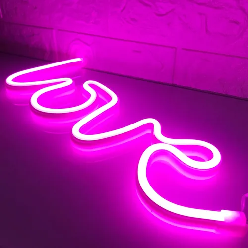 Miniatura 4 de Letrero de neón de amor para dormitorio, USB o batería, luz de neón para pared, luz de neón LED como letreros de pared de neón para niñas, letrero