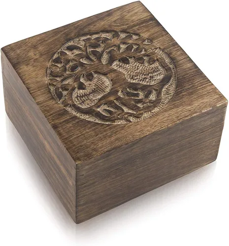Miniatura 8 de Grandes ideas de regalo de cumpleaños, caja decorativa hecha a mano con el árbol de la vida, caja del tesoro, caja del tesoro, organizador de joyas