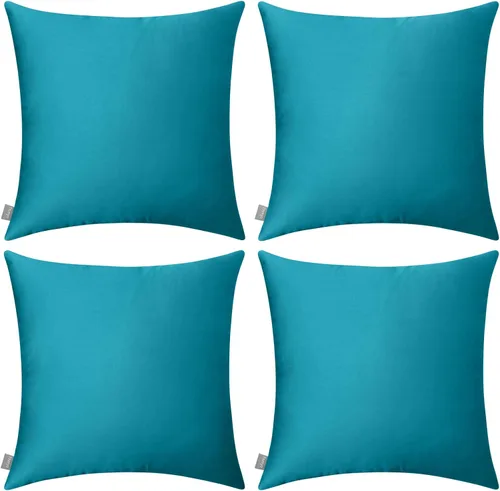 Miniatura 30 de Thmyo - Paquete de 4 fundas de almohada decorativas de 100 % algodón para lumbar, cómodas, sólidas, para Navidad/Halloween, fundas de cojín Blanco