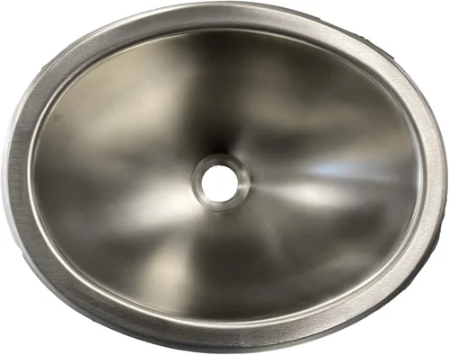 Class A Customs | Fregadero ovalado de acero inoxidable de 10 x 13 | Acero inoxidable serie 300 | Casa rodante y fregadero de concesión | Calibre 22