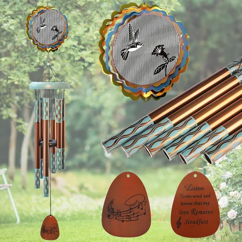 Miniatura 8 de Aoedelyart Campanillas de Viento del Árbol de la Vida para Exteriores en Liquidación, Campanillas de Viento para la Pérdida de un Ser Querido