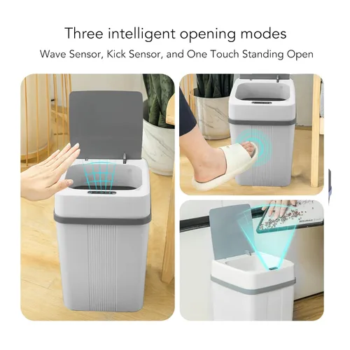 Miniatura 4 de Bote de basura con sensor inteligente, sensor de movimiento automático con carga USB, para dormitorio, baño, cocina, oficina