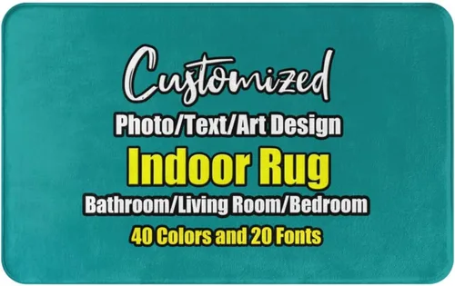 Miniatura 76 de sophiehome Customzied - Alfombras de baño con imagen de texto, alfombra de franela personalizada para interiores para el hogar, dormitorio, baño