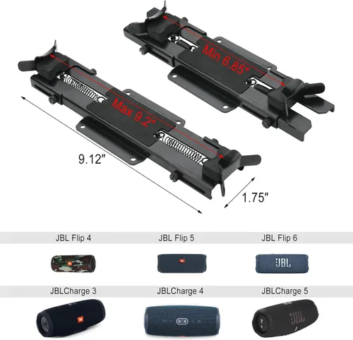 Miniatura 4 de Soporte de pared para altavoz JBL Charge 4/Charge 5/Flip 6/Flip 5, soporte de pared de metal para altavoz de 6.85 a 9.2 pulgadas (negro)