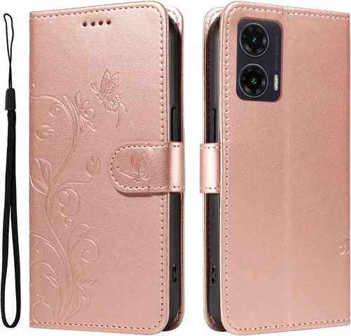 Miniatura 147 de Funda para Motorola Moto E22/E22i, piel sintética, con tarjetero y correa para la muñeca, a prueba de golpes, funda magnética para Motorola Moto Rojo
