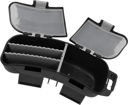 VBESTLIFE Riñonera de caja de aparejos de pesca, caja de cintura de pesca de plástico con divisores extraíbles y cinturón para organización de