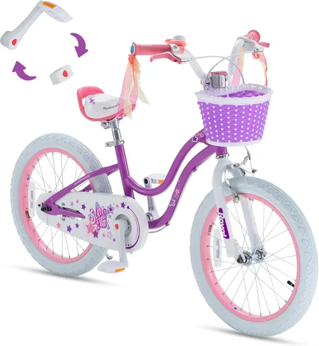 Miniatura 9 de RoyalBaby Bicicleta EZ para niñas, bicicleta Stargirl, entrenamiento libre, equilibrio a pedal, bicicleta de fácil aprendizaje, 12-20 pulgadas