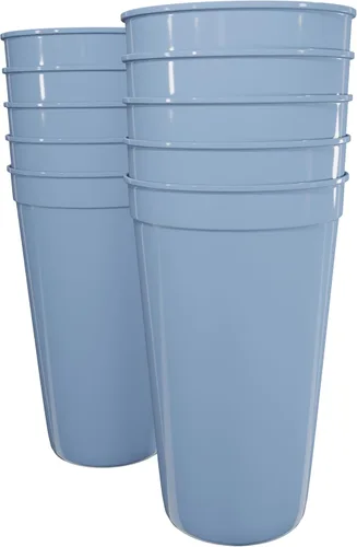 Miniatura 58 de PartyPrints Paquete de 100 vasos de plástico en blanco reutilizables de 10 a 12 onzas, vasos de estadio a granel, sin BPA, aptos para lavavajillas