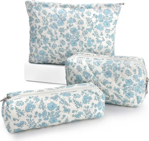 Miniatura 11 de EIMMBD Juego de 6 bolsas de maquillaje de gran capacidad, bolsa de cosméticos de viaje, bolsa de aseo organizadora, bonita bolsa de maquillaje